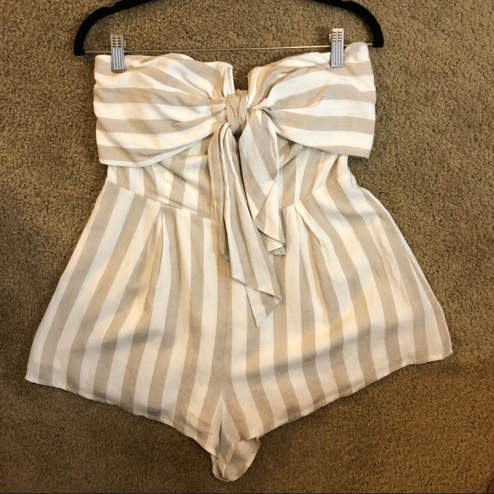 Strapless Striped Romper